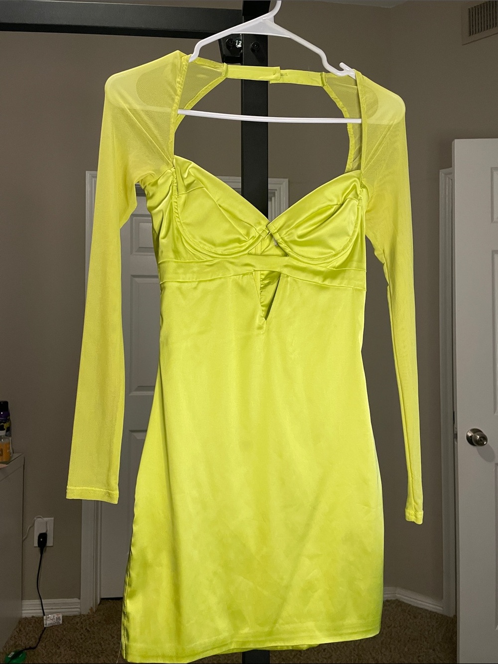 Oh Polly Neon Yellow Bodycon Dress